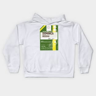 Dominica Roseau vintage travel ticket Kids Hoodie